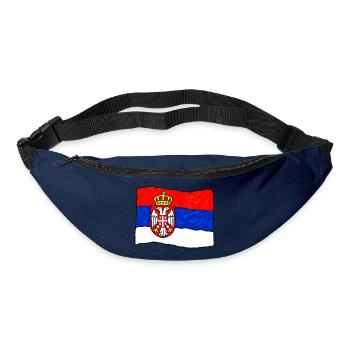 Serbische Flagge als Kinderzeichnung - Gürteltasche - Navy - Vorne