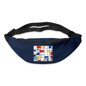 Mondrian Lines Primärfarbenspiel - Gürteltasche - Navy - Vorne