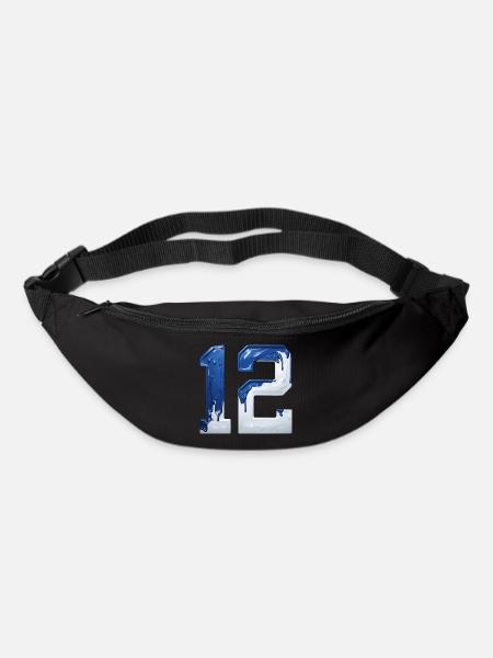 NR. 12 NUMMER 12 BLAU WEIß 12. GEBURTSTAG - Gürteltasche - Schwarz