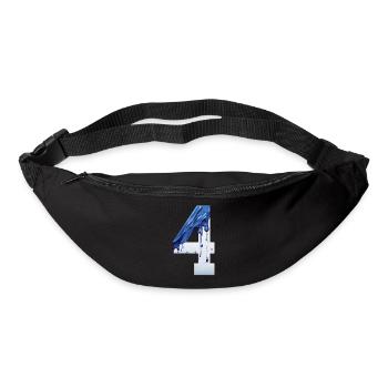 NR. 4 NUMMER 4 BLAU WEIß 4. GEBURTSTAG - Gürteltasche - Schwarz - Vorne