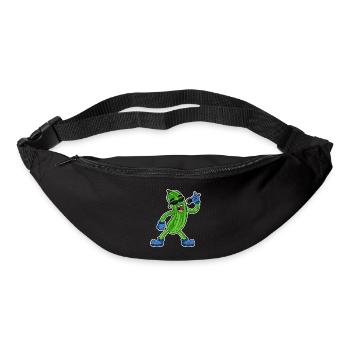 Gurke singt lustige Illustration Gemüse Geschenk - Gürteltasche - Schwarz - Vorne