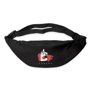 Silhouette du Canada avec feuille d’érable - Sac banane - noir - Devant