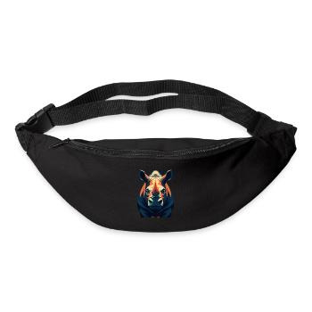 Nashorn Zeichentrickfigur Buntes Haustier Tier - Gürteltasche - Schwarz - Vorne