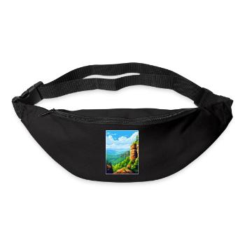 Montagne de grès de l’Elbe Allemagne Affiche de voyage WPA - Sac banane - noir - Devant
