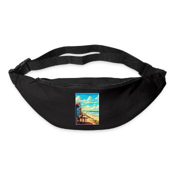Zandvoort Pays-Bas Affiche de voyage vintage WPA - Sac banane - noir - Devant