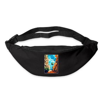 Malaga Espagne Affiche de voyage vintage WPA Souvenir - Sac banane - noir - Devant