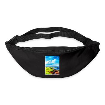 Île de Muck Écosse Royaume-Uni Affiche de voyage souvenir - Sac banane - noir - Devant