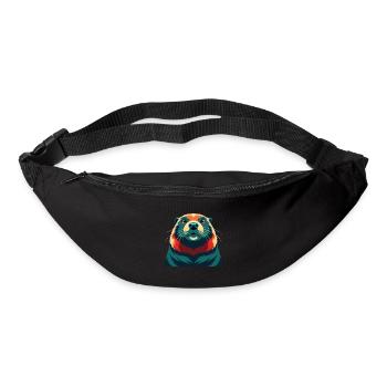 Biber Cartoon Figur Buntes Haustier Tier - Gürteltasche - Schwarz - Vorne