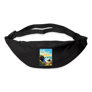 Hartland Quay Devon Vintage Travel Poster Souvenir - Bum bag - black - Front