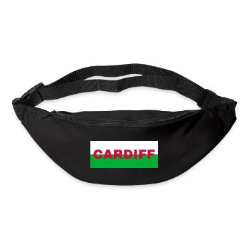 Cardiff City in Wales Flagge Vereinigtes Königreich - Gürteltasche - Schwarz - Vorne