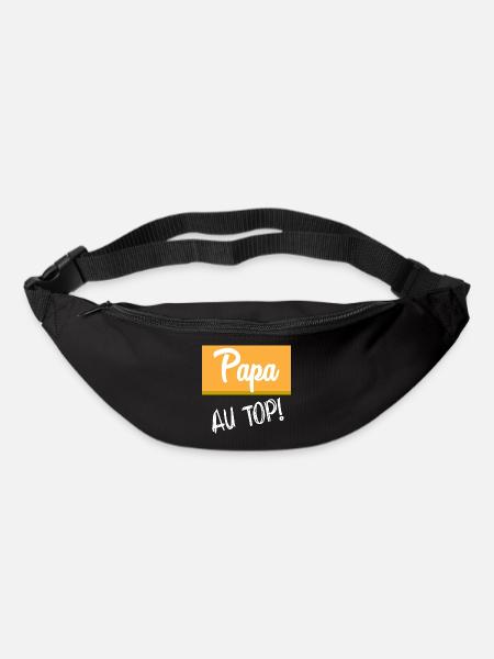 PAPA. FÊTE DES PÈRES. BONNE FÊTE PAPA. BONNE FÊTE. - Sac banane - noir