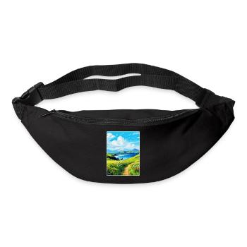Isle Of Canna Schottland Großbritannien Reise Poster Souvenir - Gürteltasche - Schwarz - Vorne