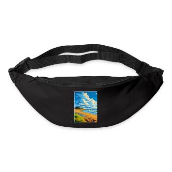 Northumberland Coast Anob Affiche de voyage souvenir - Sac banane - noir - Devant