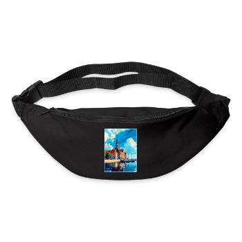 Rostock Allemagne Affiche de voyage vintage Souvenir WPA - Sac banane - noir - Devant