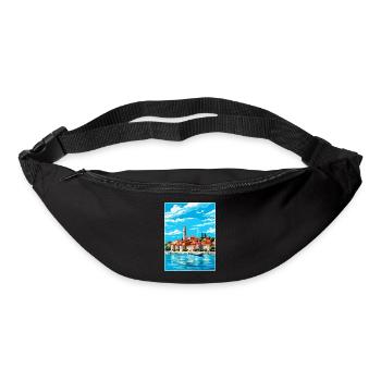 Koper Slowenien Vintage Reiseplakat Souvenir WPA - Gürteltasche - Schwarz - Vorne