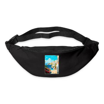Milos Grèce Vintage Affiche de voyage WPA Souvenir - Sac banane - noir - Devant