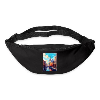 Gand, Belgique, Affiche de voyage vintage WPA, Souvenir - Sac banane - noir - Devant