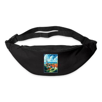 Visby Schweden Vintage Reiseposter WPA Souvenir - Gürteltasche - Schwarz - Vorne