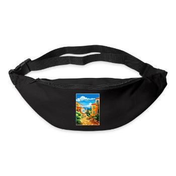 Vila Vicosa Portugal Affiche de voyage vintage WPA Art - Sac banane - noir - Devant