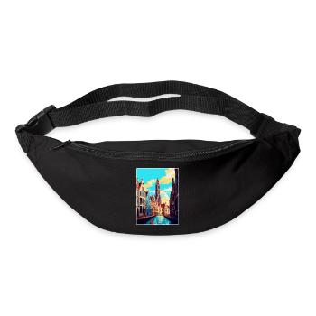 Anvers Belgique Affiche de voyage vintage Souvenir WPA - Sac banane - noir - Devant