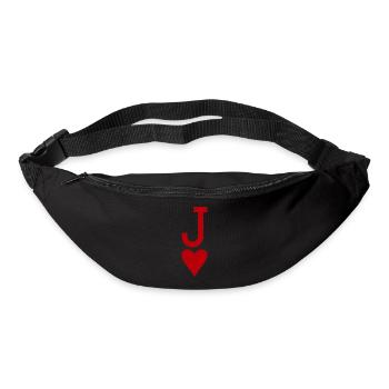 Poker Spielkarte - Herz Bube - Gürteltasche - Schwarz - Vorne