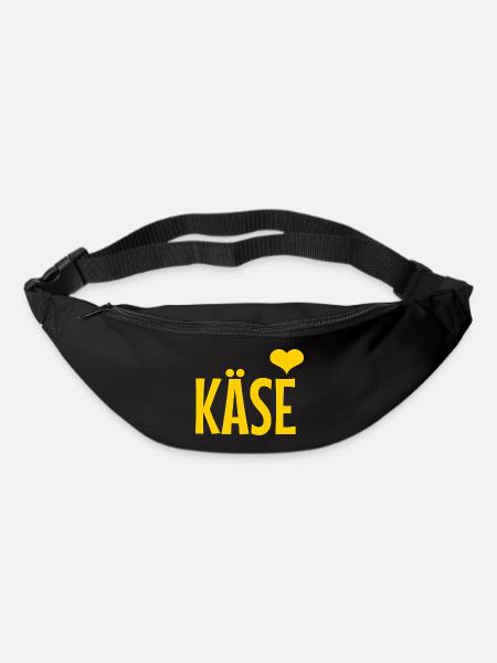 Käse Herz Logo – Gelbe Typo mit Liebe - Gürteltasche - Schwarz