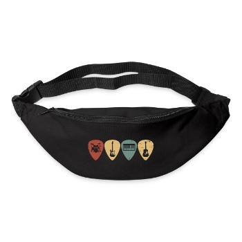 Retro Music Guitar Picks Vintage-Musiker-T-Shirt - Gürteltasche - Schwarz - Vorne