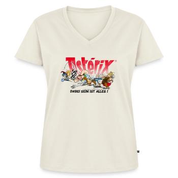 Asterix & Obelix: Dabei sein ist alles! - Frauen Premium Bio T-Shirt mit V-Ausschnitt - Naturweiß - Vorne - AI Model Female 172 dark (172cm)