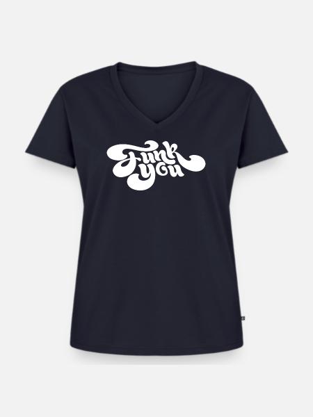 Funk You - Frauen Premium Bio T-Shirt mit V-Ausschnitt - Navy
