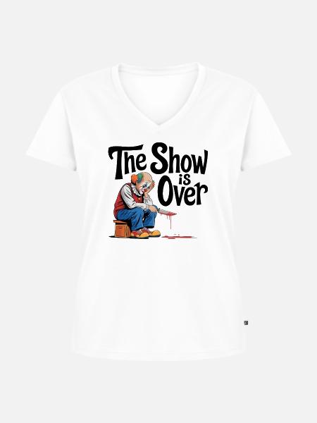 The Show is over - Frauen Premium Bio T-Shirt mit V-Ausschnitt - Weiß