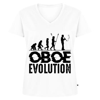 Oboe - Frauen Premium Bio T-Shirt mit V-Ausschnitt - Weiß - Vorne - AI Model Female 172 dark (172cm)