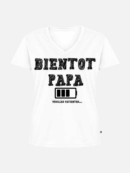 Bald Vater - Frauen Premium Bio T-Shirt mit V-Ausschnitt - Weiß