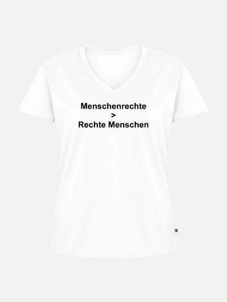 Menschenrechte - Frauen Premium Bio T-Shirt mit V-Ausschnitt - Weiß
