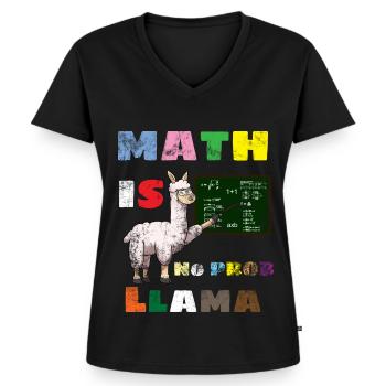 Math Joke - Frauen Premium Bio T-Shirt mit V-Ausschnitt - Schwarz - Vorne - AI Model Female 172 light (172cm)