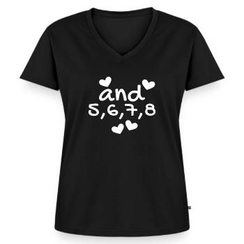 Tanzen Tanz Tanzkurs Rhythmus - Frauen Premium Bio T-Shirt mit V-Ausschnitt - Schwarz - Vorne - AI Model Female 172 light (172cm)