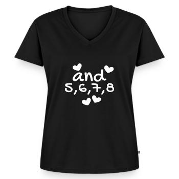 Tanzen Tanz Tanzkurs Rhythmus - Frauen Premium Bio T-Shirt mit V-Ausschnitt - Schwarz - Vorne - AI Model Female 172 light (172cm)