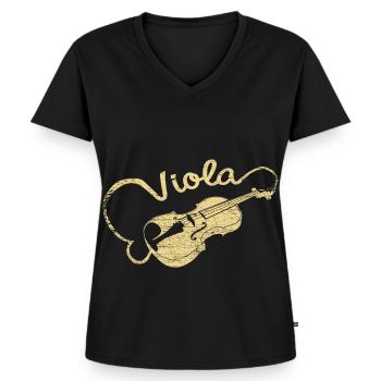 Bratsche - Frauen Premium Bio T-Shirt mit V-Ausschnitt - Schwarz - Vorne - AI Model Female 172 light (172cm)