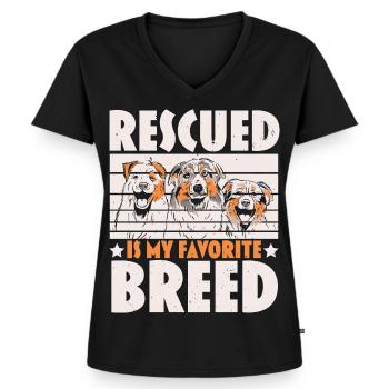 Tierpflege Tierretter Tierrechte - Frauen Premium Bio T-Shirt mit V-Ausschnitt - Schwarz - Vorne - AI Model Female 172 light (172cm)