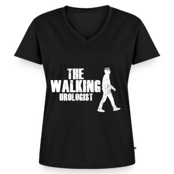 Schlagfertiger Urologe Harnwege - Frauen Premium Bio T-Shirt mit V-Ausschnitt - Schwarz - Vorne - AI Model Female 172 light (172cm)