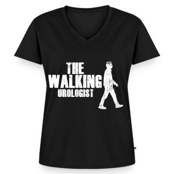Schlagfertiger Urologe Harnwege - Frauen Premium Bio T-Shirt mit V-Ausschnitt - Schwarz - Vorne - AI Model Female 172 light (172cm)