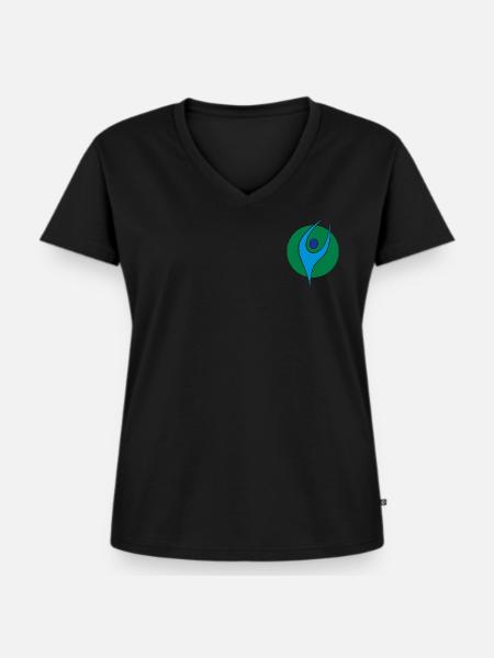 Physio 5 Logo - Frauen Premium Bio T-Shirt mit V-Ausschnitt - Schwarz