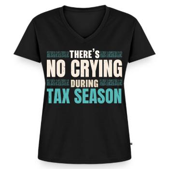 In der Steuersaison wird nicht geweint Steuerberat - Frauen Premium Bio T-Shirt mit V-Ausschnitt - Schwarz - Vorne - AI Model Female 172 light (172cm)