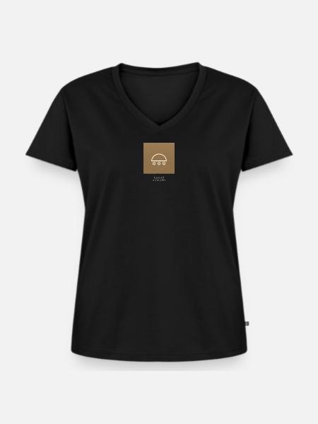 Leonardo Panzerwagen - Frauen Premium Bio T-Shirt mit V-Ausschnitt - Schwarz