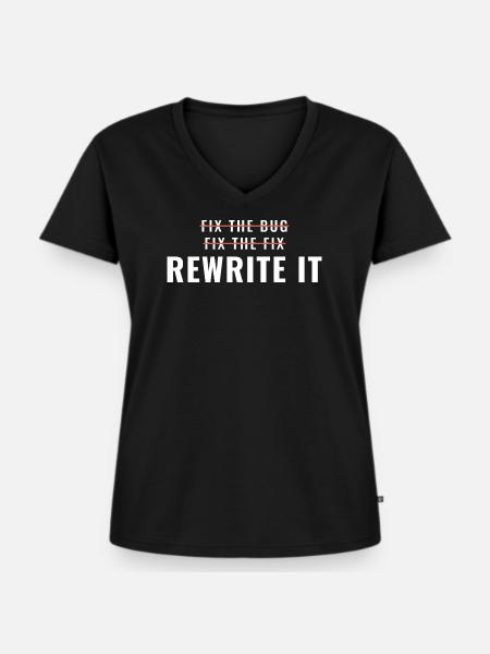 Bug beheben Umschreiben Softwareingenieur - Frauen Premium Bio T-Shirt mit V-Ausschnitt - Schwarz