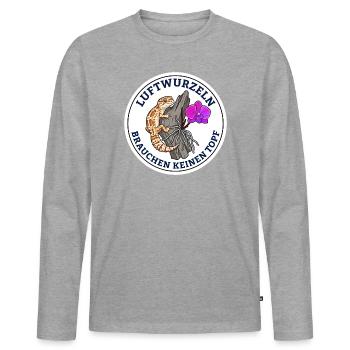 Luftwurzeln Brauchen Keinen Topf Orchidee - Männer Premium Bio Langarmshirt - Grau meliert - Vorne - Nico (187cm)