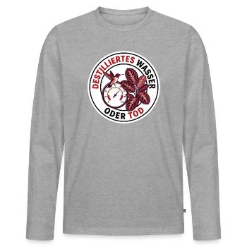Calathea Destilliertes Wasser Gebetspflanze - Männer Premium Bio Langarmshirt - Grau meliert - Vorne - Nico (187cm)