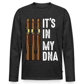 Zigarre - Männer Premium Bio Langarmshirt - Anthrazit meliert - Vorne - Nico (187cm)