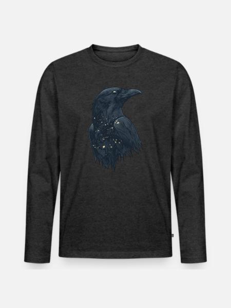 Raven - Men's Premium Organic Long Sleeve Shirt - heather anthracite