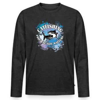 Catfish catfish fish catfish for splashes of paint - Men's Premium Organic Long Sleeve Shirt - heather anthracite - Front - Nico (187cm)