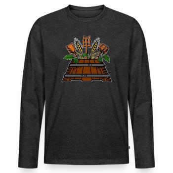 Brauer logo - Männer Premium Bio Langarmshirt - Anthrazit meliert - Vorne - Nico (187cm)